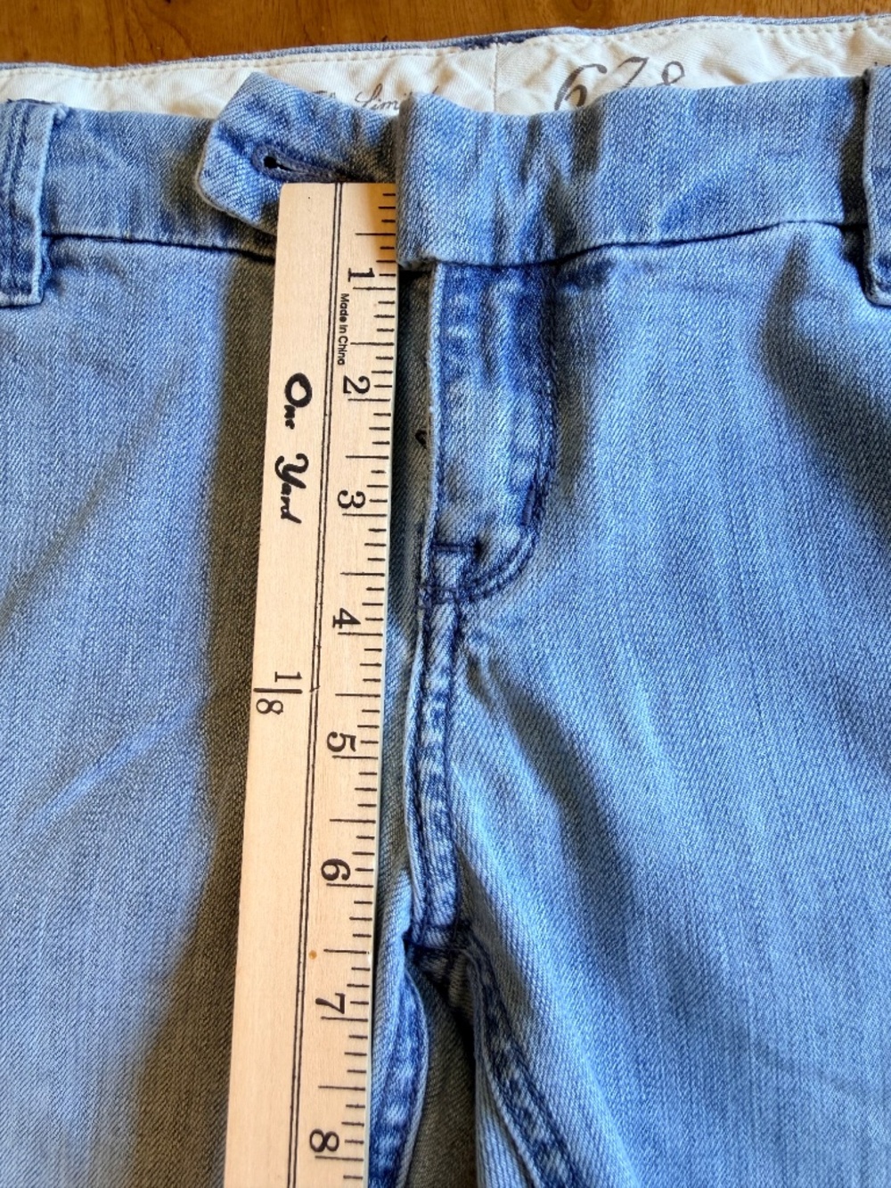 The Limited Denim 678 Light Wash Flare Jeans Wide Cuff Size 4 Low Rise 552 - Picture 8 of 11